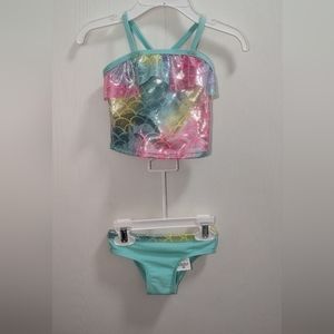 Wonder Nation rainbow mermaid 2 piece swimsuit - 12 months